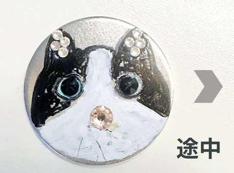 オリジナルゴルフマーカーペット写真-工程途中